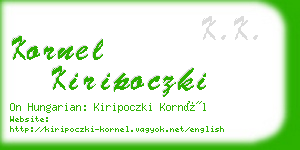 kornel kiripoczki business card